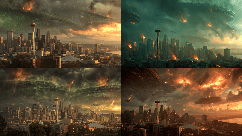 Destroyed city